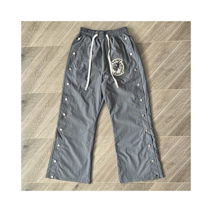 SAINT VANITY Embroidered Buckle Sports Style Casual Windbreaker Coat Pants Set
