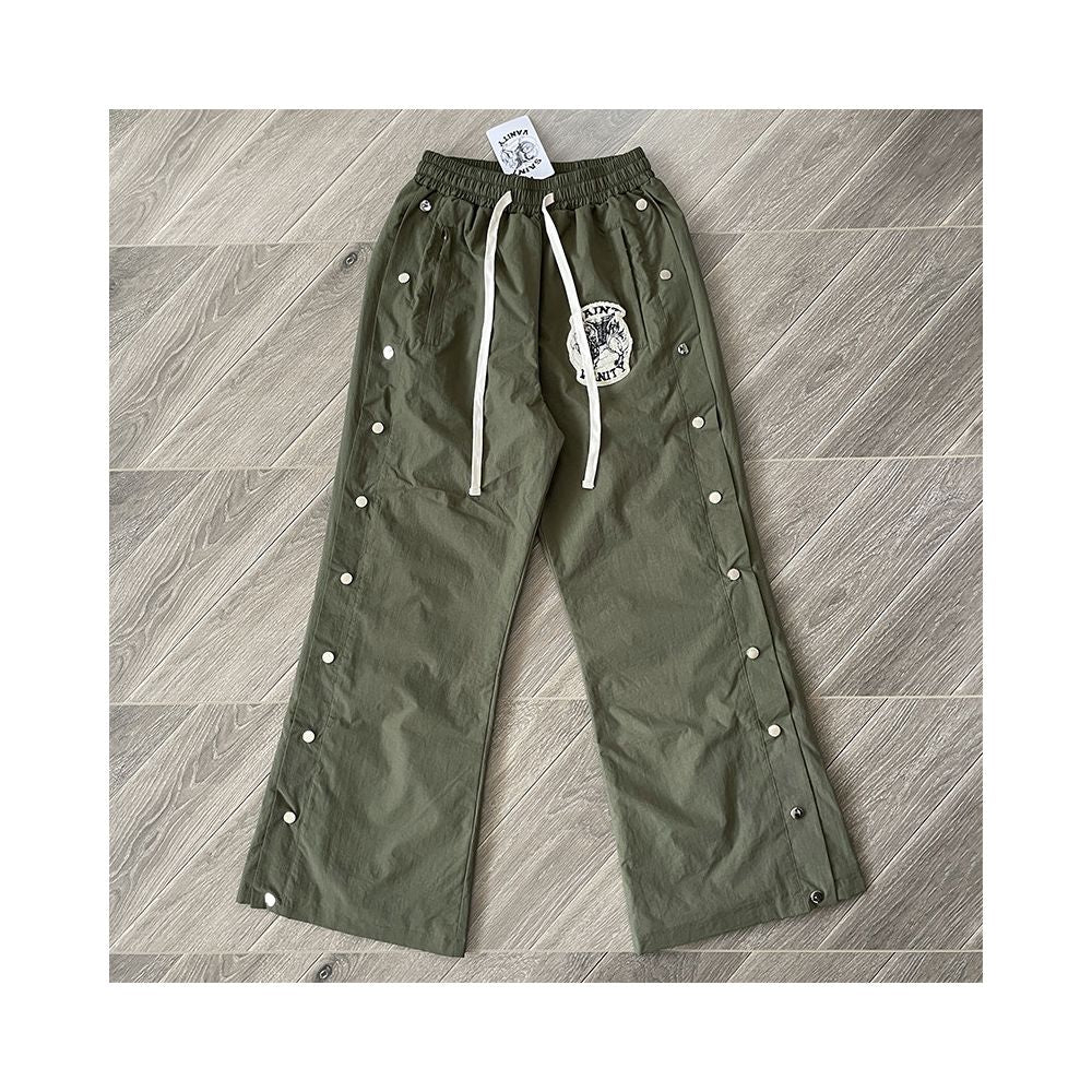 SAINT VANITY Embroidered Buckle Sports Style Casual Windbreaker Coat Pants Set