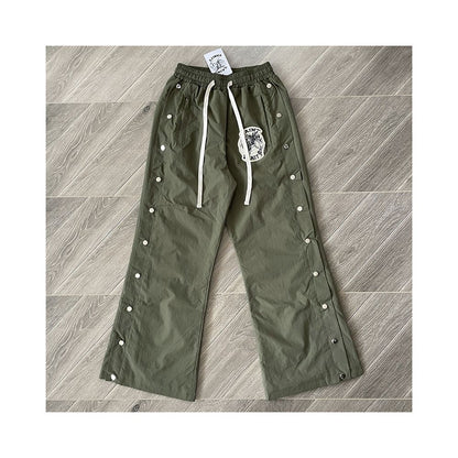 SAINT VANITY Embroidered Buckle Sports Style Casual Windbreaker Coat Pants Set