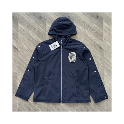 SAINT VANITY Embroidered Buckle Sports Style Casual Windbreaker Coat Pants Set