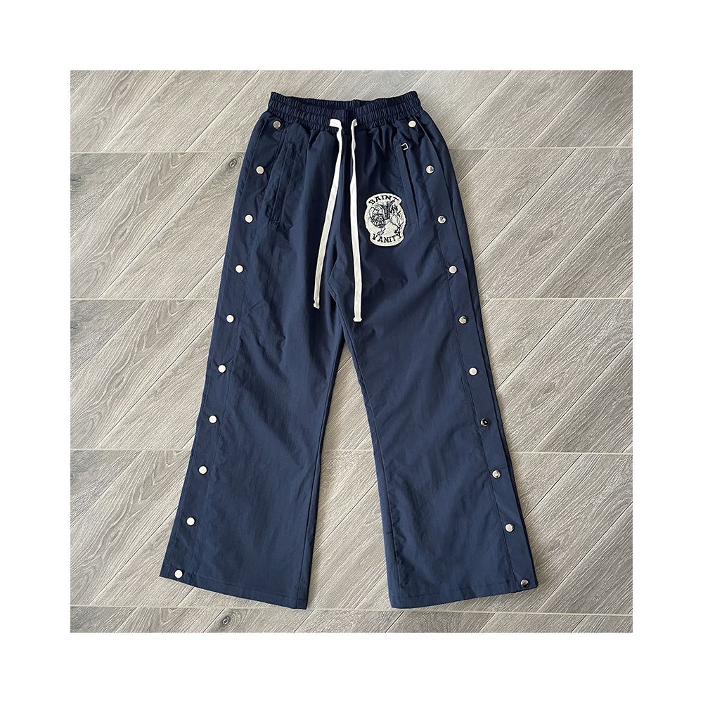 SAINT VANITY Embroidered Buckle Sports Style Casual Windbreaker Coat Pants Set