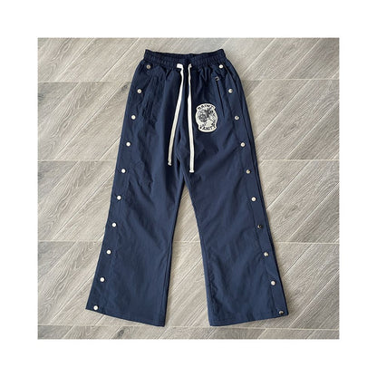 SAINT VANITY Embroidered Buckle Sports Style Casual Windbreaker Coat Pants Set