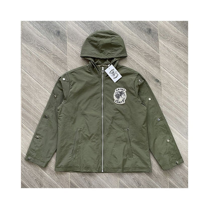 SAINT VANITY Embroidered Buckle Sports Style Casual Windbreaker Coat Pants Set