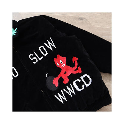 CPFM XYZ Commemorative Embroidered Short Stand up Collar Jacket Youthful and Popular Bright Embroidered Coat image 3