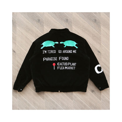 CPFM XYZ Commemorative Embroidered Short Stand up Collar Jacket Youthful and Popular Bright Embroidered Coat image 4