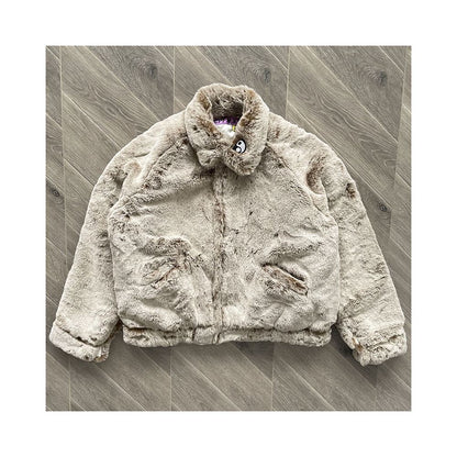 Same style CPFM XYZ Bigfoot Jacket by Fei Dong imitation lamb wool embroidered jacket on both sides outerwear