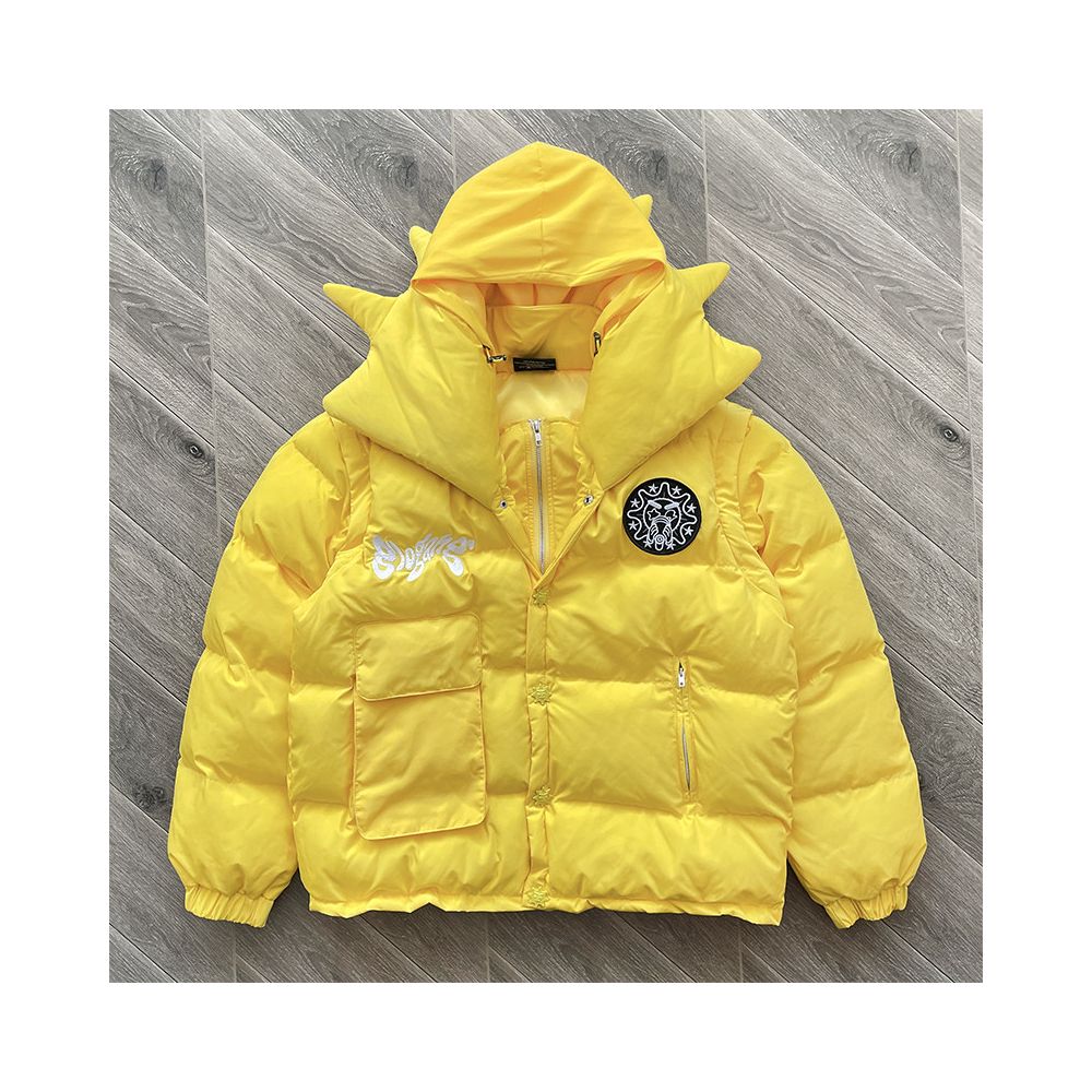 GLO GANG vest jacket embroidery craft vest style jacket cotton coat jacket sleeve detachable image 1
