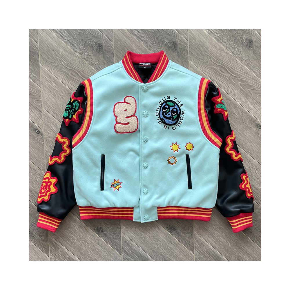 GLO GANG Heavy duty fully embroidered baseball wool sports jacket for men and women image 1