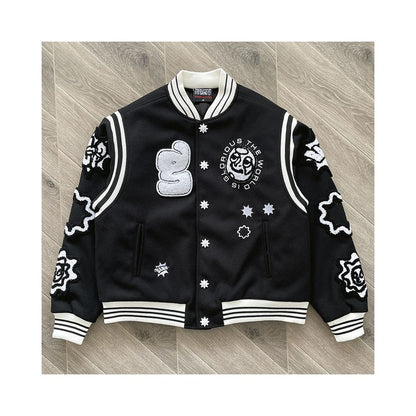 GLO GANG Heavy duty fully embroidered baseball wool sports jacket for men and women image 3