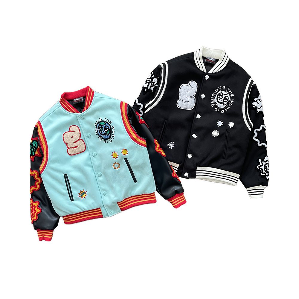 GLO GANG Heavy duty fully embroidered baseball wool sports jacket for men and women image 4