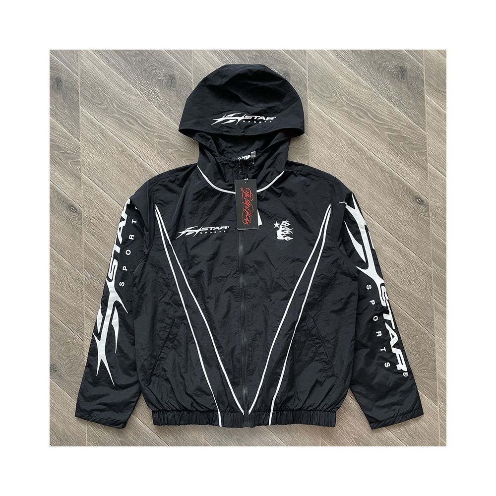 Hellstar Studios Sample Hoodie Splicing Color blocked Casual Windbreaker Sports Pants Coat image 2
