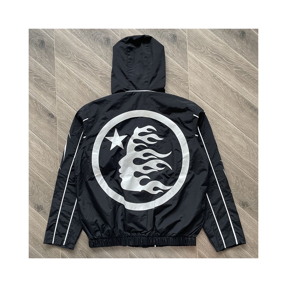 Hellstar Studios Sample Hoodie Splicing Color blocked Casual Windbreaker Sports Pants Coat image 3