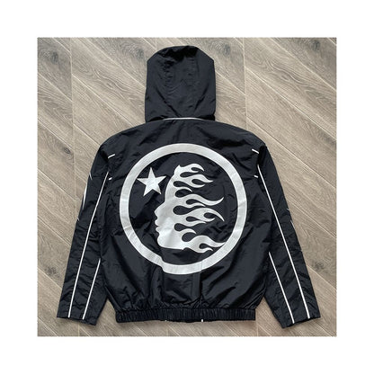 Hellstar Studios Sample Hoodie Splicing Color blocked Casual Windbreaker Sports Pants Coat image 3