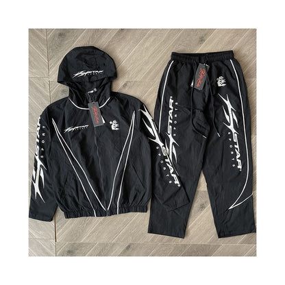 Hellstar Studios Sample Hoodie Splicing Color blocked Casual Windbreaker Sports Pants Coat image 0