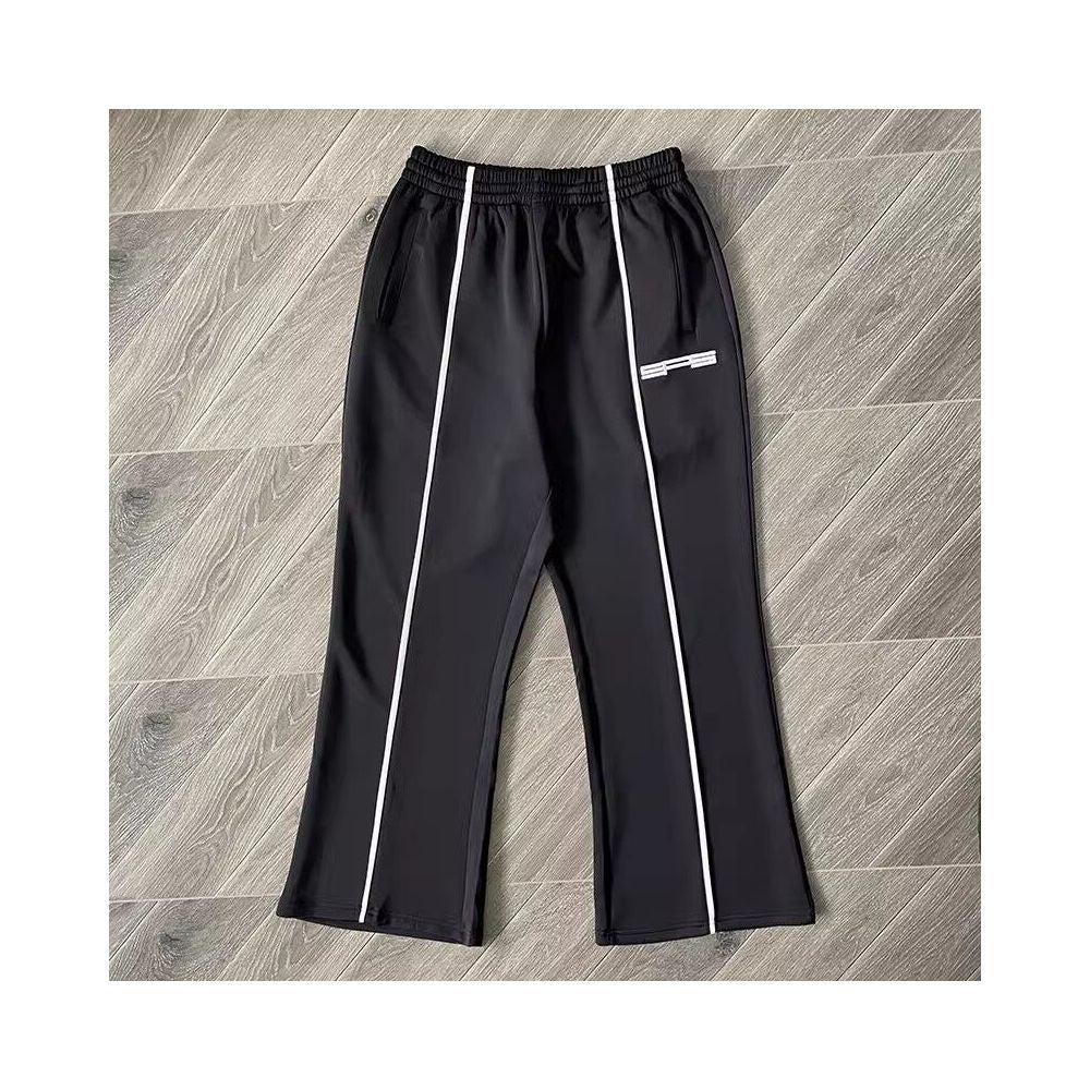 Sp5der Youth Embroidered Sports Jacket Dark Brown Half High Collar Zipper Jacket Black Long Sleeve Pants Sports Jacket