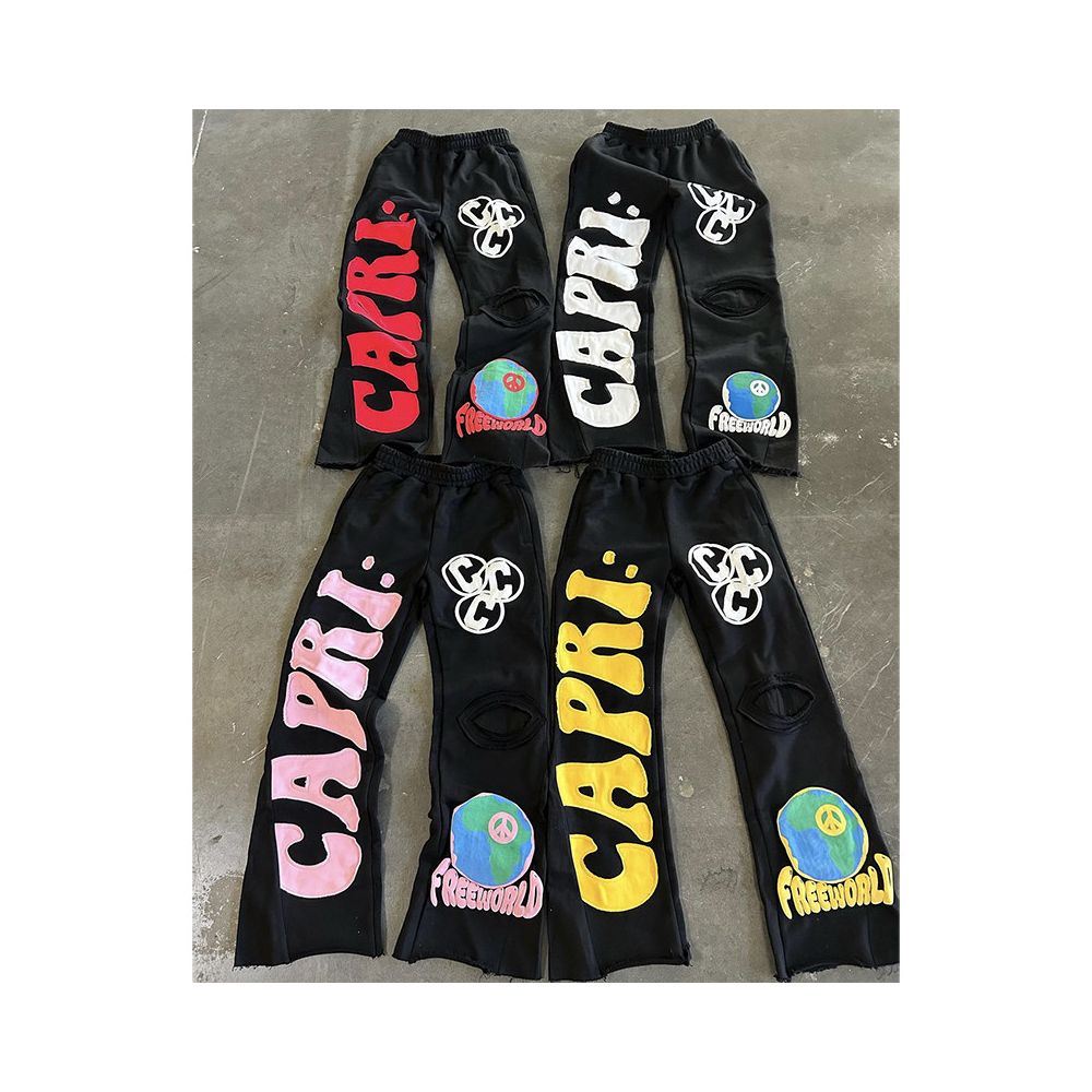 Hellstar Studios Project Capri Flared pants with horn splicing sports pants image 1