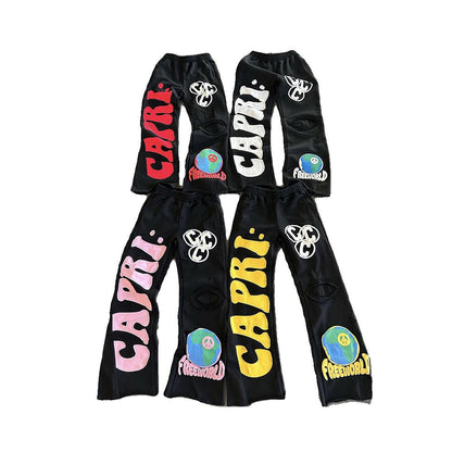 Hellstar Studios Project Capri Flared pants with horn splicing sports pants image 5