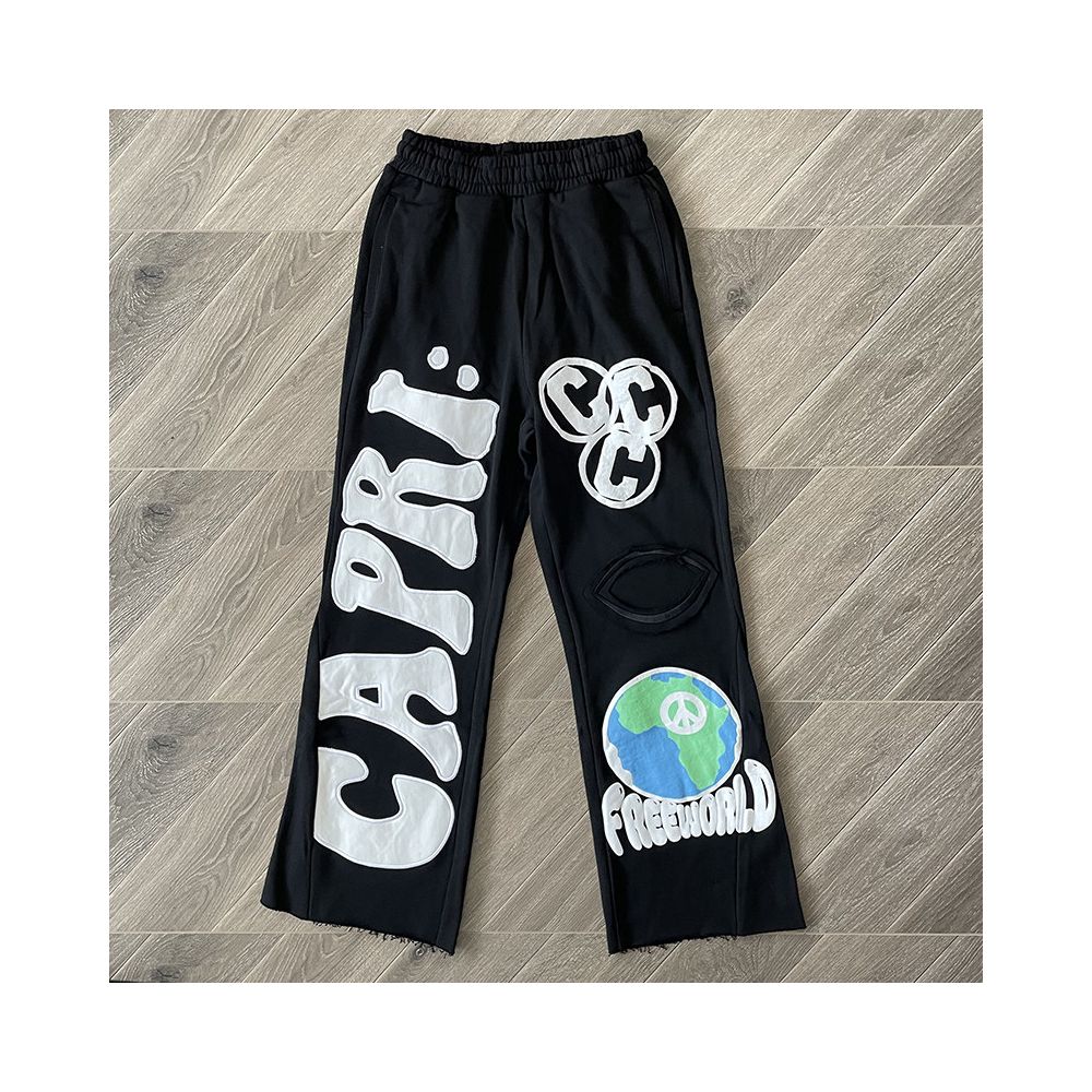 Hellstar Studios Project Capri Flared pants with horn splicing sports pants