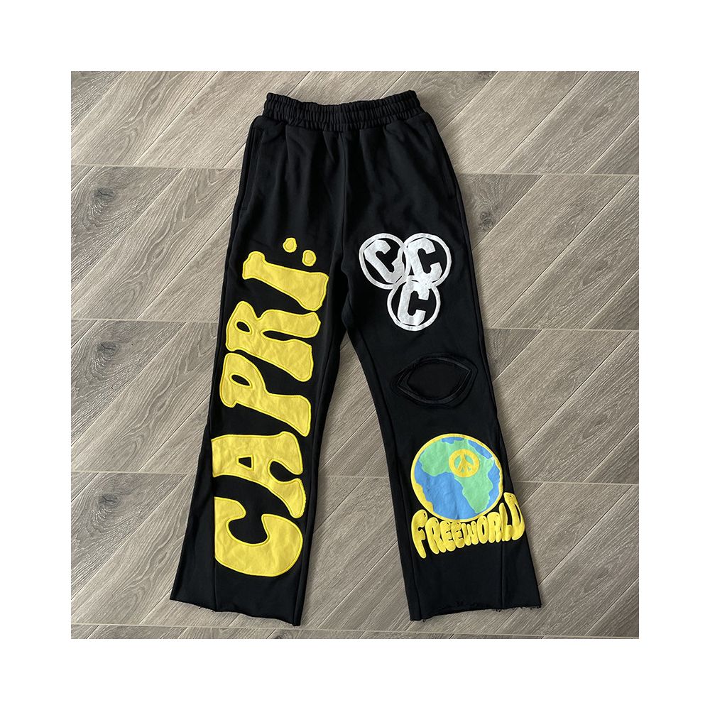 Hellstar Studios Project Capri Flared pants with horn splicing sports pants