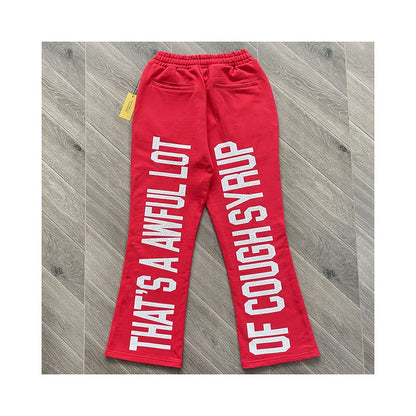That s an Awful Lot of Cough Syrup Skeleton Embroidered Crack Printed Casual Pants image 2