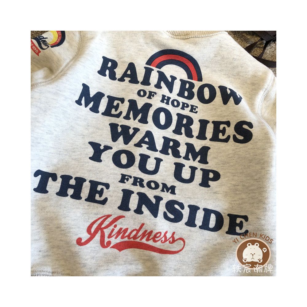 Yichen Chao brand children s clothing spring collection new color letter all cotton men s and women s looped pullover sweater looped sweatshirt image 2