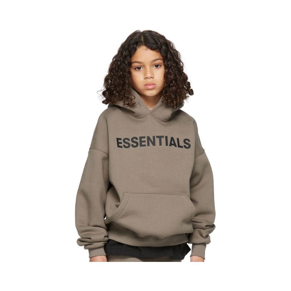 Fashion brand children s clothing ESSENTIALS letter autumn and winter clothing European and American men s and women s loose hooded and velvet sweatshirt set image 2