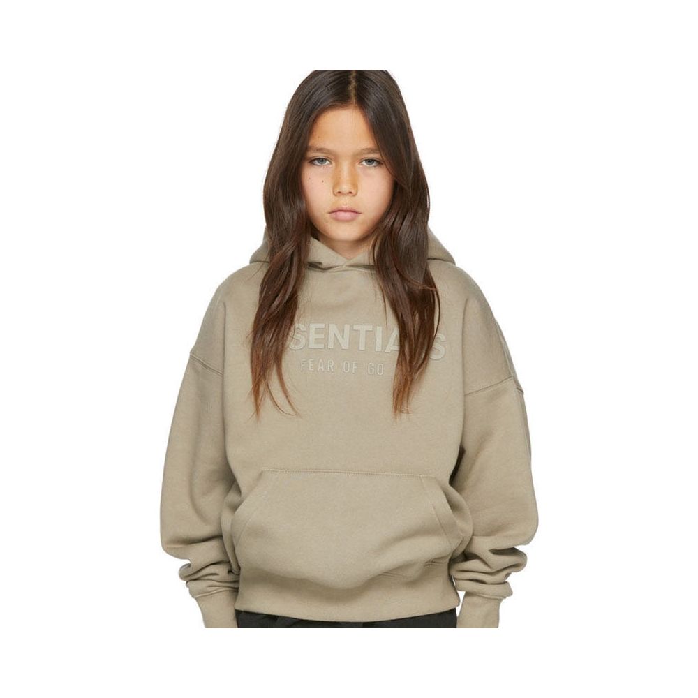 Fashion brand children s clothing ESSENTIALS letter autumn and winter clothing European and American men s and women s loose hooded and velvet sweatshirt set