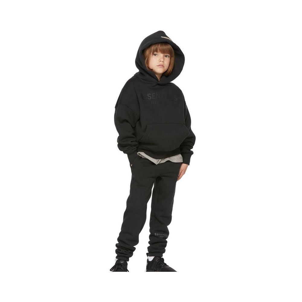 Fashion brand children s clothing ESSENTIALS letter autumn and winter clothing European and American men s and women s loose hooded and velvet sweatshirt set