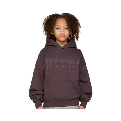 Fashion brand children s clothing ESSENTIALS letter autumn and winter clothing European and American men s and women s loose hooded and velvet sweatshirt set