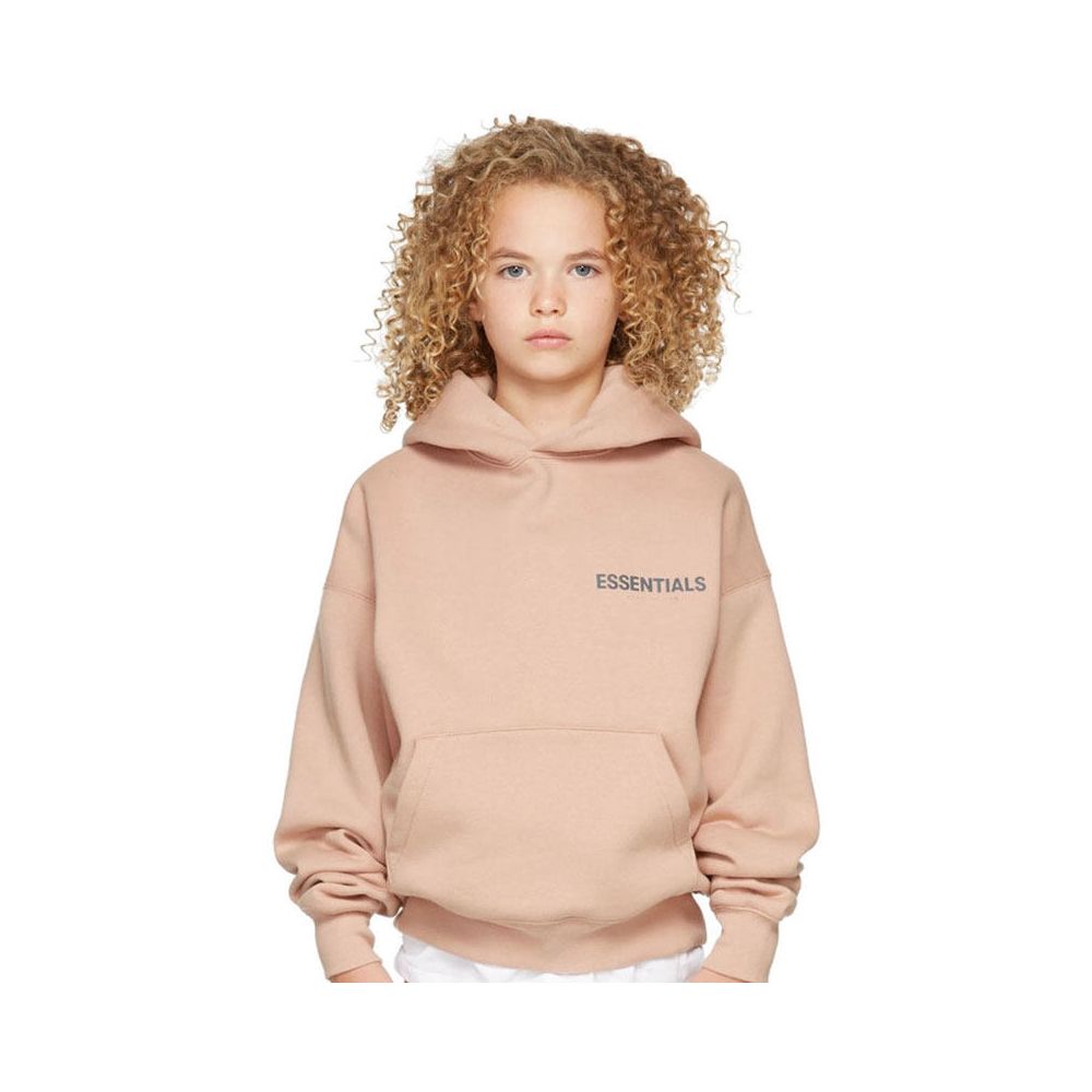 Fashion brand children s clothing ESSENTIALS letter autumn and winter clothing European and American men s and women s loose hooded and velvet sweatshirt set
