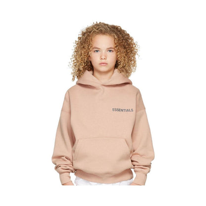 Fashion brand children s clothing ESSENTIALS letter autumn and winter clothing European and American men s and women s loose hooded and velvet sweatshirt set