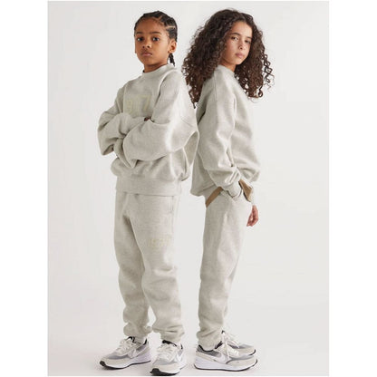 26ESSENTIALS New Autumn Winter Round Neck Velvet Hoodie for Children 1977 Trendy Loose Sport Set image 3