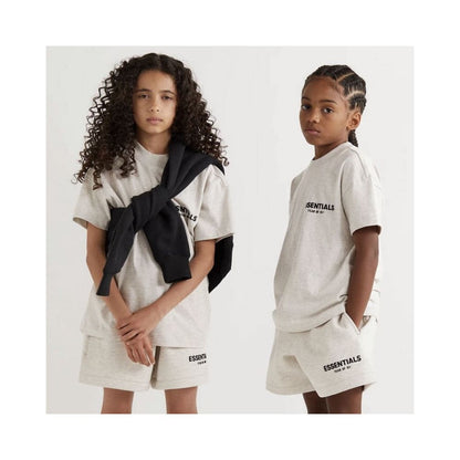 Trendy brand Essentials new children s clothing summer wear street plush letter T shirt children s short sleeved parent child wear image 1