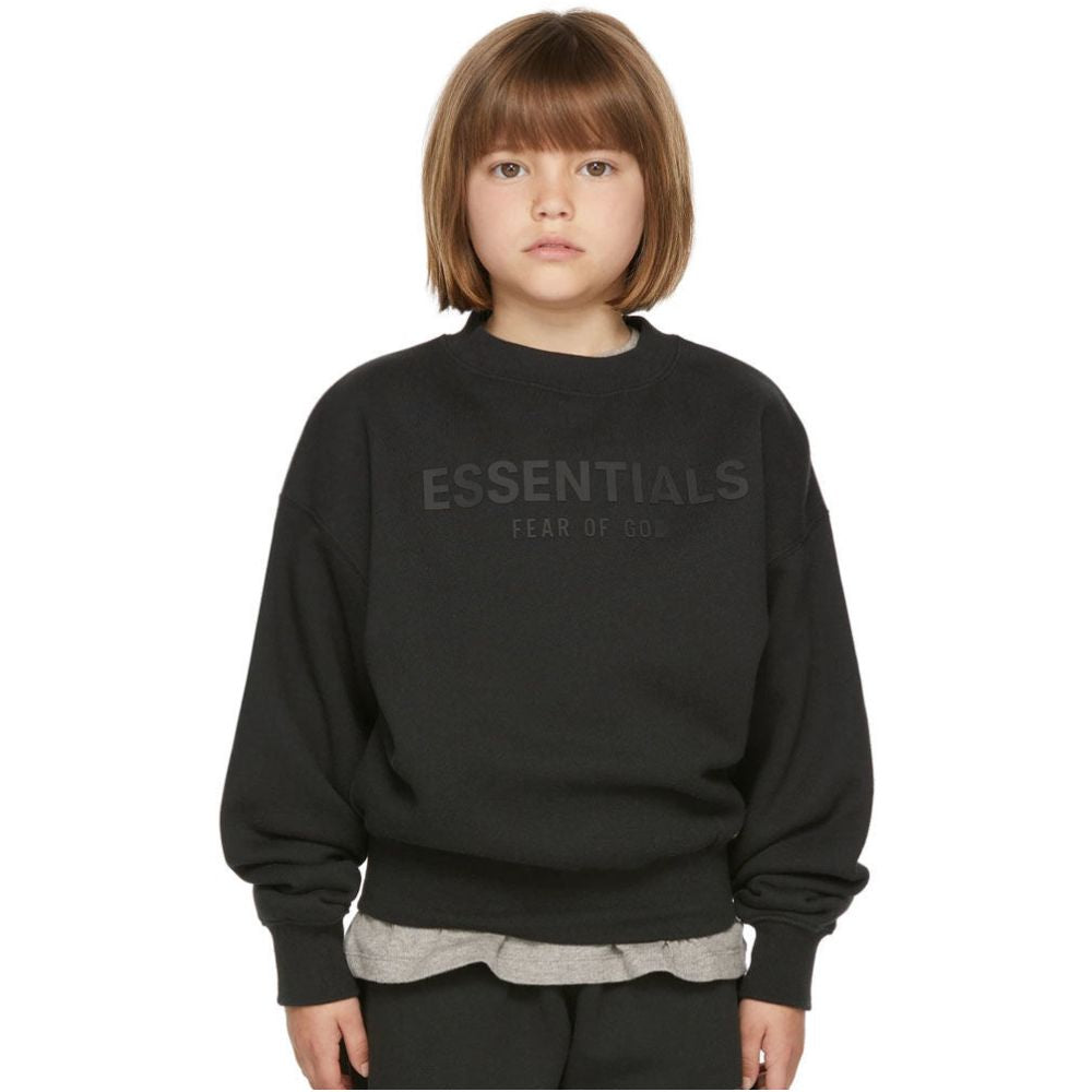 ESS European and American children s clothing trend brand ESSENTIALS American spring and autumn clothing loose and plush round neck hoodie for boys and girls image 2