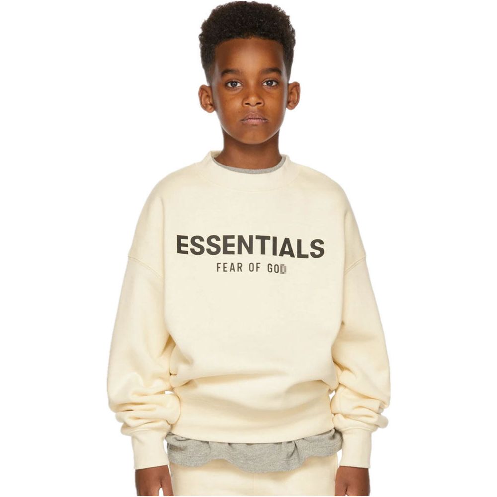 ESS European and American children s clothing trend brand ESSENTIALS American spring and autumn clothing loose and plush round neck hoodie for boys and girls image 3