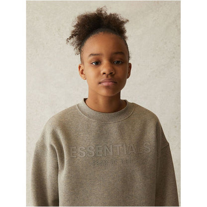 ESS European and American children s clothing trend brand ESSENTIALS American spring and autumn clothing loose and plush round neck hoodie for boys and girls image 4