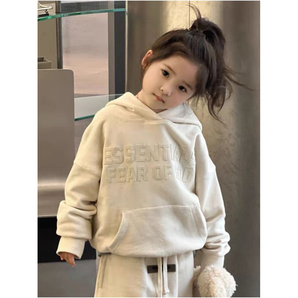 ESS26 new ESSENTIALS children s clothing autumn and winter hooded hoodie children s trendy plush loose and fluffy jacket image 1