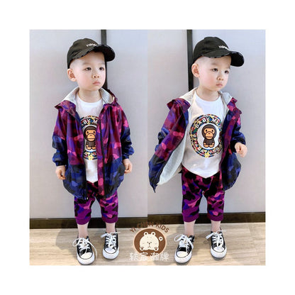 Yichen Chao brand spring new item children s windproof and sun protection sports running clothes camouflage color blocked jacket in stock image 1