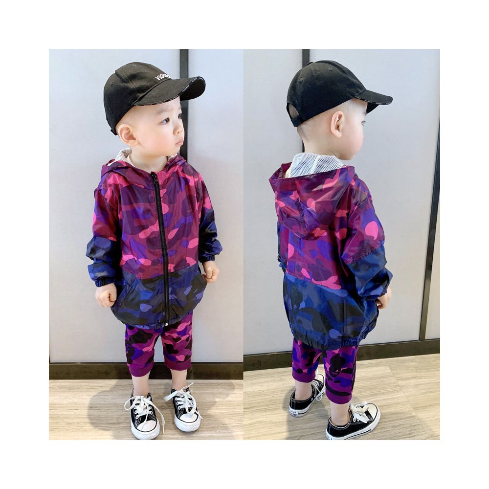 Yichen Chao brand spring new item children s windproof and sun protection sports running clothes camouflage color blocked jacket in stock image 2