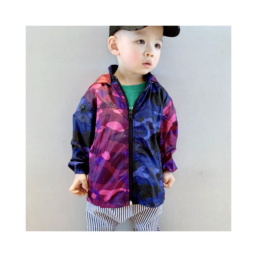 Yichen Chao brand spring new item children s windproof and sun protection sports running clothes camouflage color blocked jacket in stock