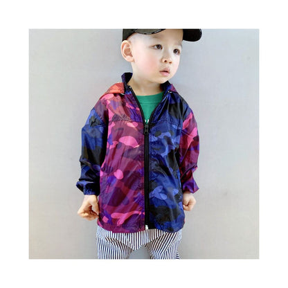 Yichen Chao brand spring new item children s windproof and sun protection sports running clothes camouflage color blocked jacket in stock