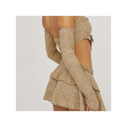 Wasteland inspired trendy and sexy women s clothing featuring a unique off the shoulder design that flatters the figure with a slimming top and short skirt image 4