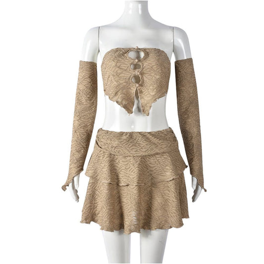 Wasteland inspired trendy and sexy women s clothing featuring a unique off the shoulder design that flatters the figure with a slimming top and short skirt