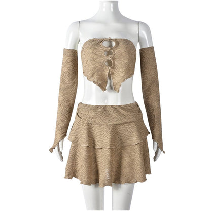 Wasteland inspired trendy and sexy women s clothing featuring a unique off the shoulder design that flatters the figure with a slimming top and short skirt