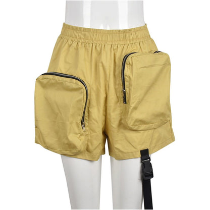 workwear short style spicy girl style multi pocket personalized zipper style bag elastic waist casual shorts image 5