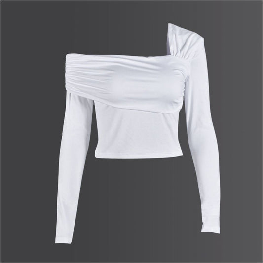 9672TD Nazada European and American autumn and winter new T shirt sexy long sleeved off shoulder slim fit and stylish top