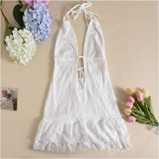 Spicy women s lightweight and sexy dress for autumn with new straps and lace cake shaped 51278 backless sexy dress