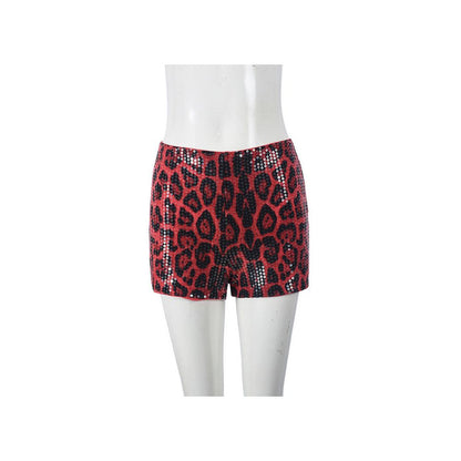 Leopard print elastic waistband shorts