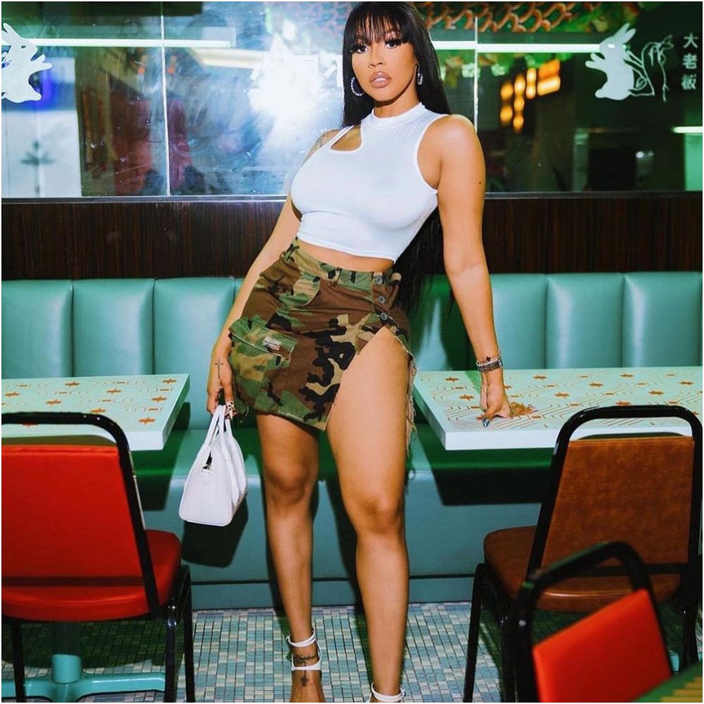 camouflage midi skirt image 2