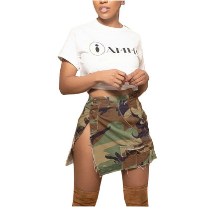 camouflage midi skirt image 5